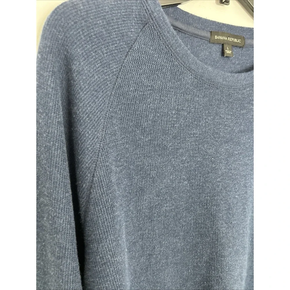 Banana Republic Long Sleeve Pull Over Knit Sweater Men's Size‎ Large Blue Soft